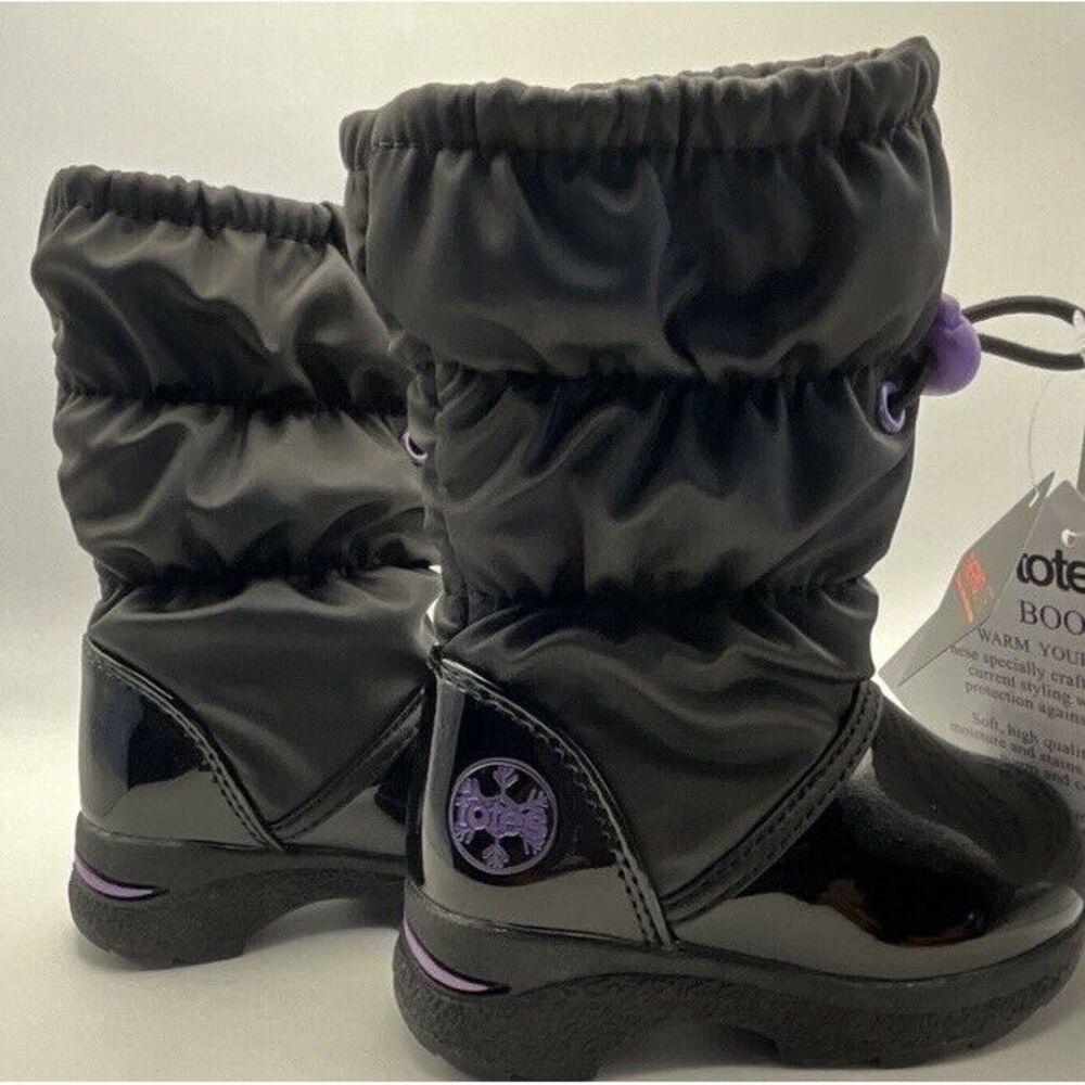 Totes Toddler Girls' Winter Boots Black With Purple Size 5T NEW‎ Very Cute